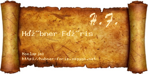 Hübner Fóris névjegykártya